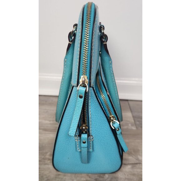 Kate Spade Maeda Wellesley Windsor Rolled Top Handle Satchel In Turquoise - Picture 5 of 9